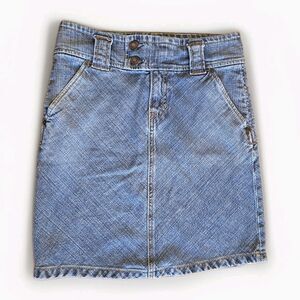 Vintage 2004 Gap Jeans Stretch Mini Skirt Size 1 Zipper Fly Pockets y2k
